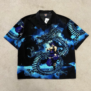 Y2K Anime Style Button Up Size XXL