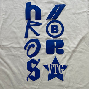 Harbors Font Puff T-Shirt (White/Blue)