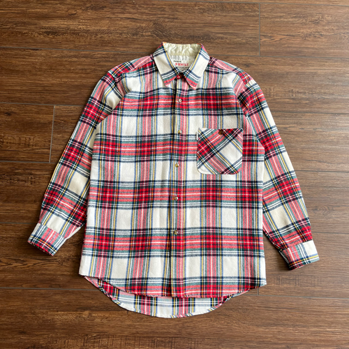 Vintage American Finest Red & White Flannel Button Up