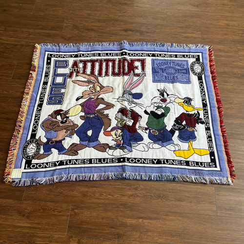 1996 Looney Tunes Blues Tapestry Blanket