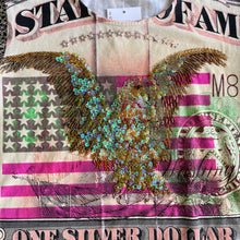 Load image into Gallery viewer, Y2K &#39;Miss Sixty&#39; USA Dollar Bill Eagle AOP Top Size M