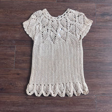 Load image into Gallery viewer, GA Oatmeal Scalloped Crochet Top Size S